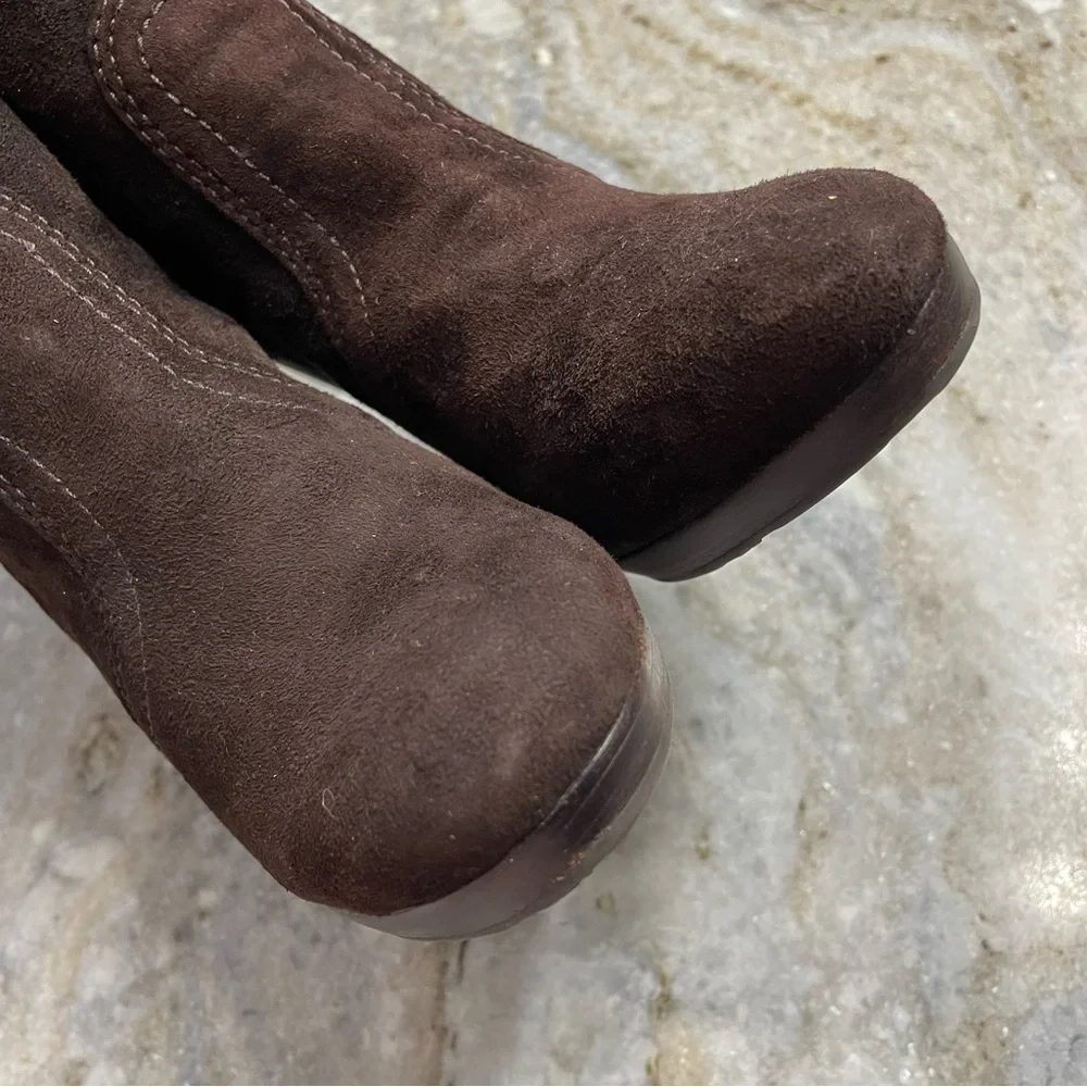 Tory Burch Brown Suede Melrose Platform Ankle Brown Boots Women's 5.5 M